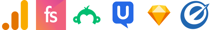 Google Analytics, FullStory, Survey Monkey, UserTesting, Sketch, Optimizely